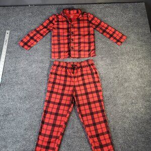 Boys Pajamas Carter's Size 4T Set Fleece Red Plaid